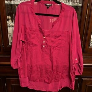 Express pink long sleeve top XLarge